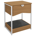 Mesa de Cabeceira com Cama Pet Kappesberg 1 Gaveta Canela e Branco