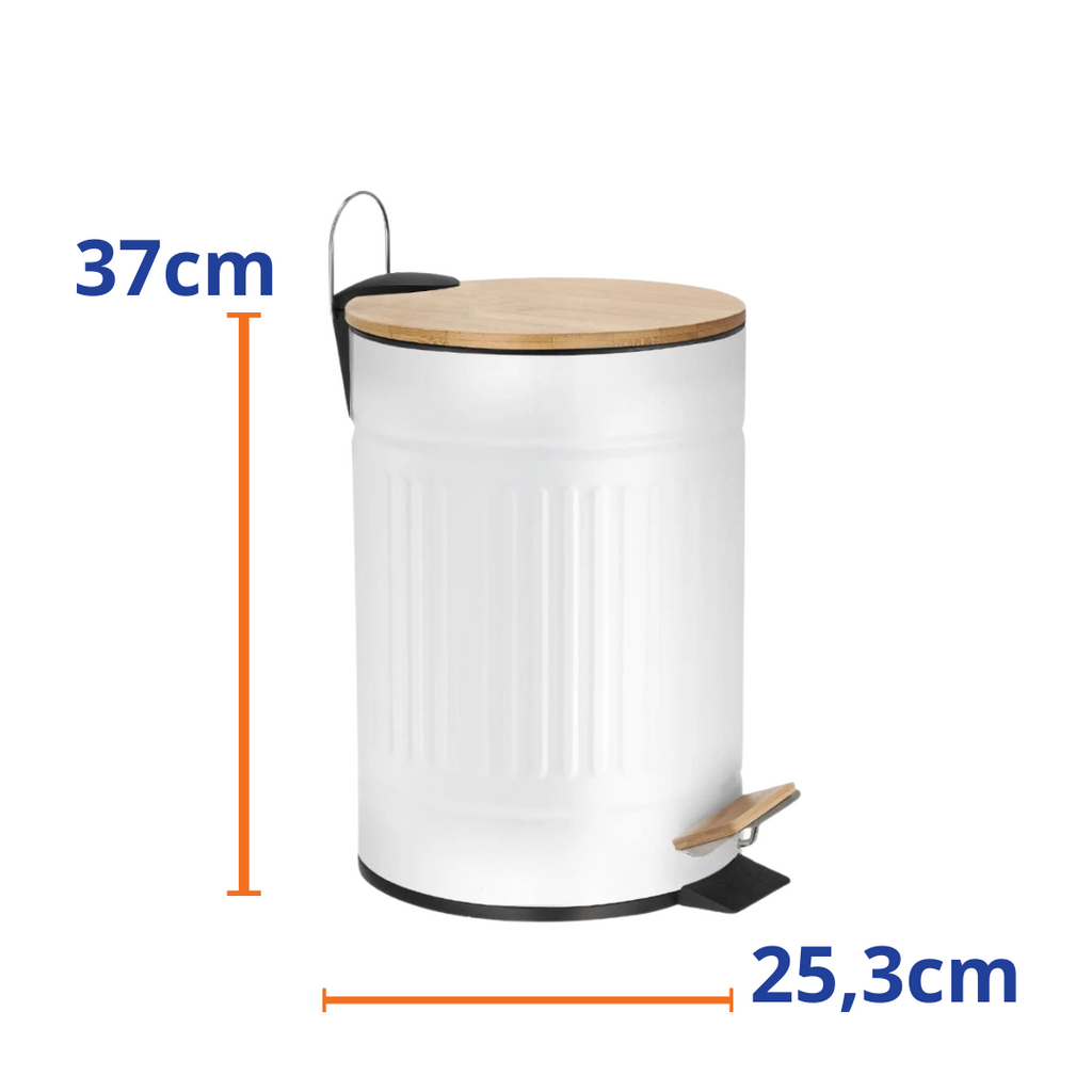 Lixeira Fluted 12L  Jolitex com Pedal Branco