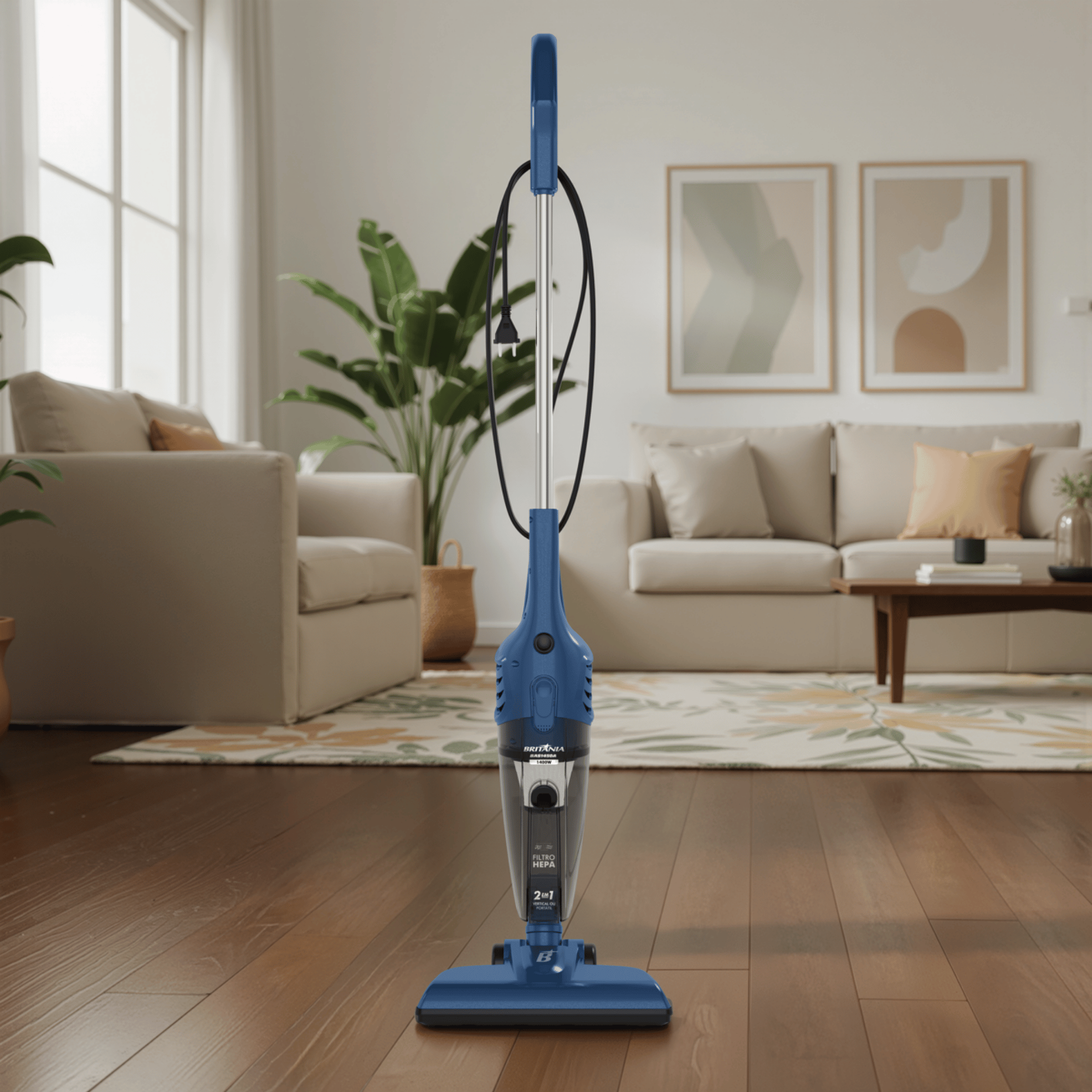 Aspirador de Pó Vertical 2 em 1 Britania BAS1450A Azul 220V
