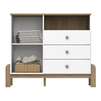 Cômoda Ternura Henn 110cm 1 Porta 3 Gavetas Branco e Jequitibá
