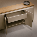 Balcão Buffet Nord Imcal 180cm 4 Portas 1 Gaveta Off White e Cinamomo