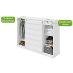 Cômoda Vedra 173cm Lopas 7 Gavetas 2 Portas Branco