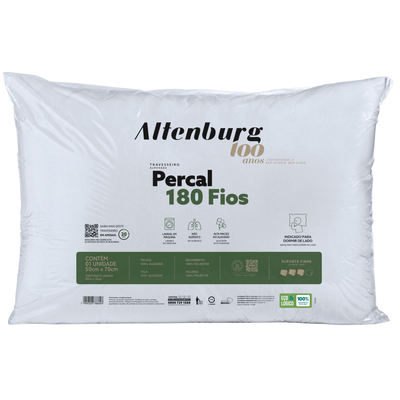 Travesseiro Altenburg 50x70cm 180 fios 100 anos Branco