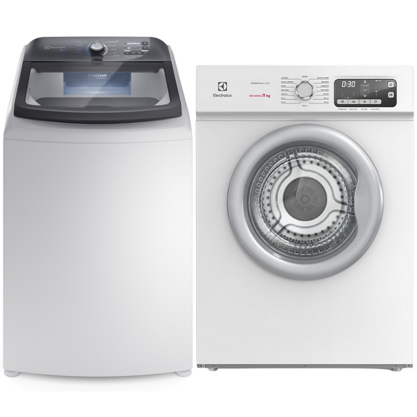 Conjunto Electrolux Lavadora de Roupas 18kg Efficient LEE18 + Secadora Piso 11kg STL11 220V