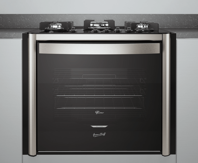 Fogão 5 Bocas Fischer de Embutir Gran Cheff Tripla Chama Mesa de Vidro com Dourador 28550-65541 Inox 220V