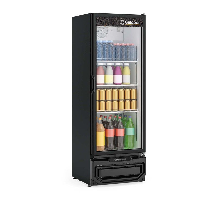 Expositora Vertical de Bebidas Gelopar 410L Porta de Vidro GPTU-40 EL PR 220V