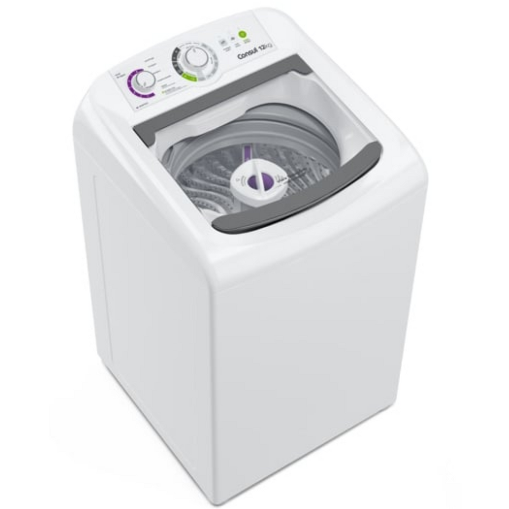 Lavadora de Roupas Consul 12Kg CWH12BB Dosagem Econômica e Ciclo Edredom Cesto Inox Branco 220V