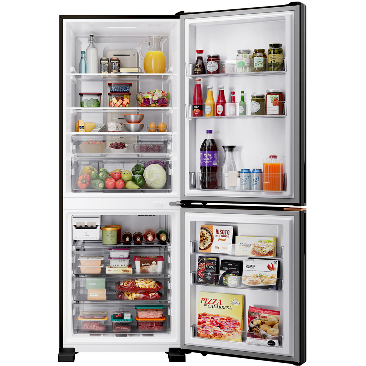 Refrigerador Brastemp 500L BRE66AE Duplex Inverse Inteligente B= Smart Black Inox Bivolt