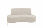 Sofá Living Qatar 160cm Konfort Pés em Metal Dourado Boucle Creme
