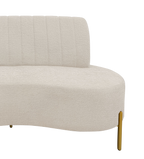 Sofá Living Qatar 160cm Konfort Pés em Metal Dourado Boucle Creme