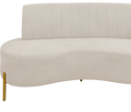 Sofá Living Qatar 160cm Konfort Pés em Metal Dourado Boucle Creme