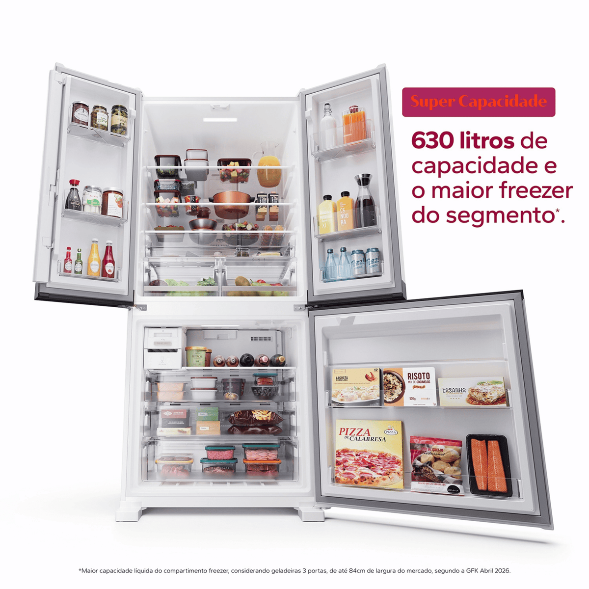 Refrigerador Brastemp 630L BRO88ABXNA 3 Portas Inteligente B=Smart French Door Inverter Branco Bivolt
