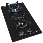 Cooktop à Gás Fischer 2 Bocas Fit Line Trempe Iron Preto Bivolt