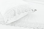 Jogo de  Roupa de Cama Casal  4 Peças  Hedrons Toque de Algodão Rendas Branco