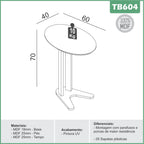 Mesa de Apoio Oval TB604 Dalla Costa Freijó