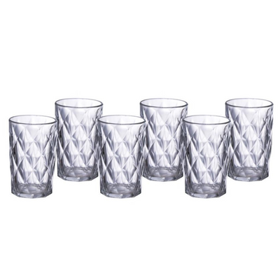 Jogo 6 Copos Diamond Etilux 340ml
