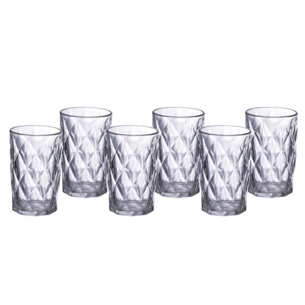Jogo 6 Copos Diamond Etilux 340ml