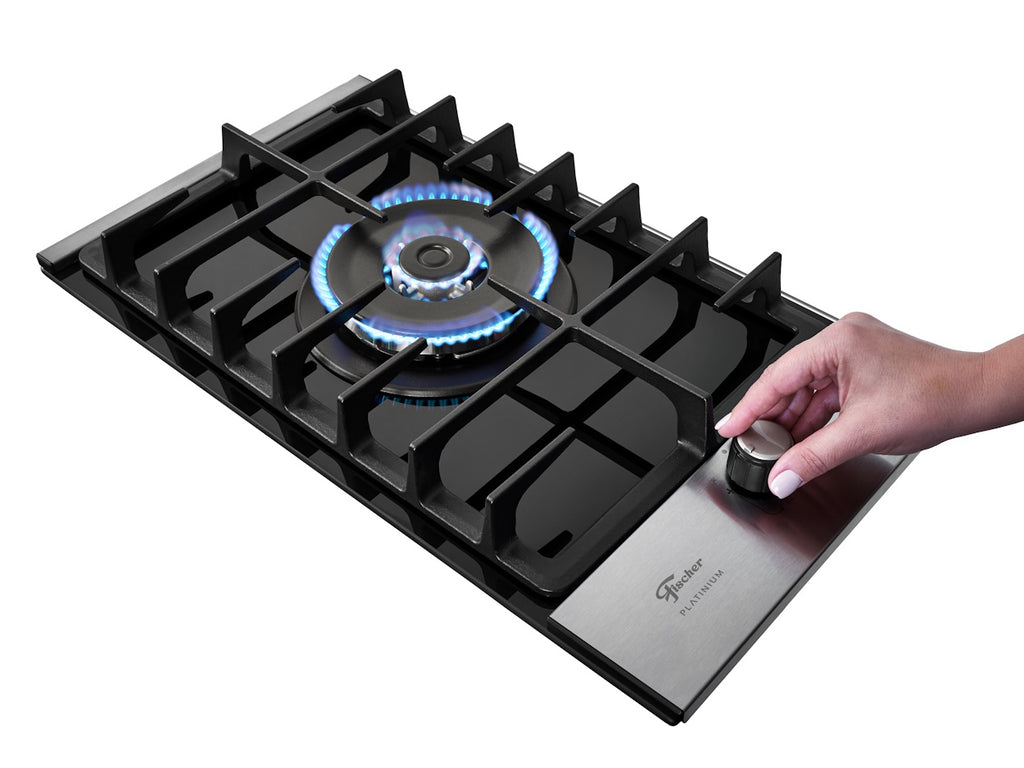 Cooktop a Gás Fischer 1 Boca Platinium Trempe em Ferro Fundido Bivolt