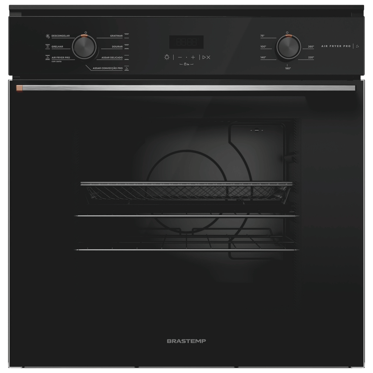 Forno de Embutir Elétrico Brastemp 84L BOX84AE com Air Fryer Pro Preto 220V