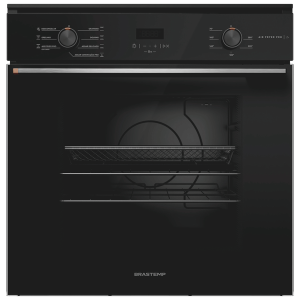 Forno de Embutir Elétrico Brastemp 84L BOX84AE com Air Fryer Pro Preto 220V