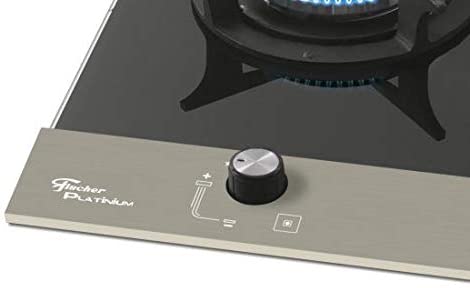 Cooktop à Gás Fischer 1 Boca Platinium Tripla chama Trempe em Ferro Fundido 27348-60651 Vidro Preto Bivolt