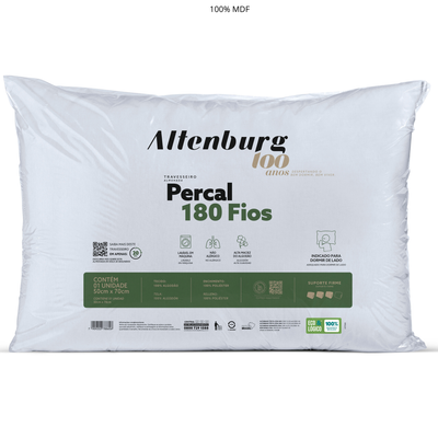 Travesseiro Altenburg 50x70cm 180 fios 100 anos Branco