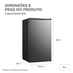 Frigobar Midea 93L MDRD142 Inverter Inox Bivolt