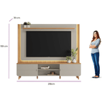 Home Milano 218cm Linea com Led Canela e Gris Fosco