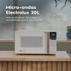 Micro-ondas Electrolux 20L Efficient ME20B Função Descongelamento Assistido Branco 220V