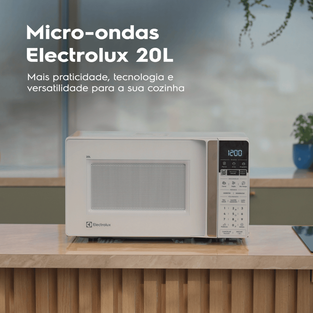 Micro-ondas Electrolux 20L Efficient ME20B Função Descongelamento Assistido Branco 220V