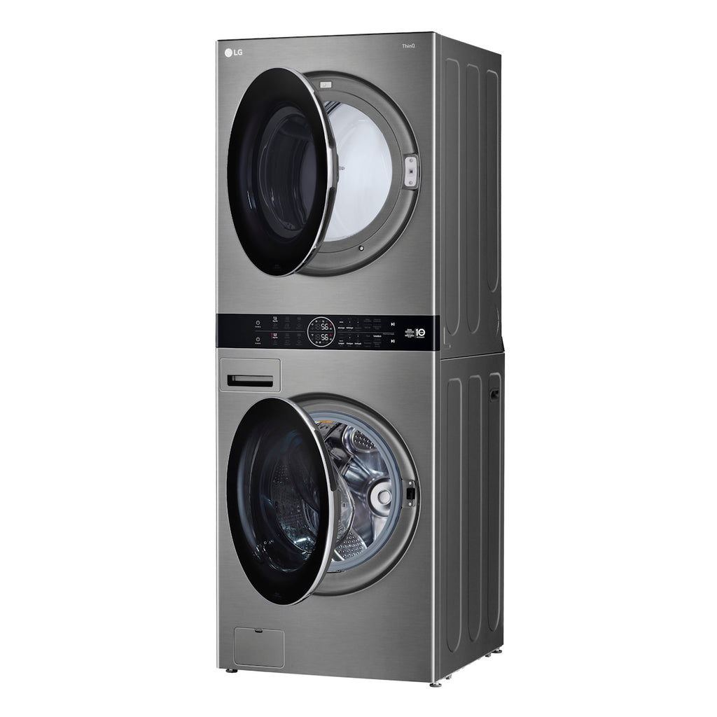 Lavadora e Secadora 17kg LG Torre WashTower AI DD Smart Inox 220V