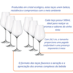 Jogo de 6 Taças para Vinho Full-Fit em Cristal Ecologico 500ml