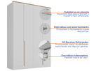 Roupeiro Logan 100% MDF Mambel 160cm 4 Portas Branco e Olmo