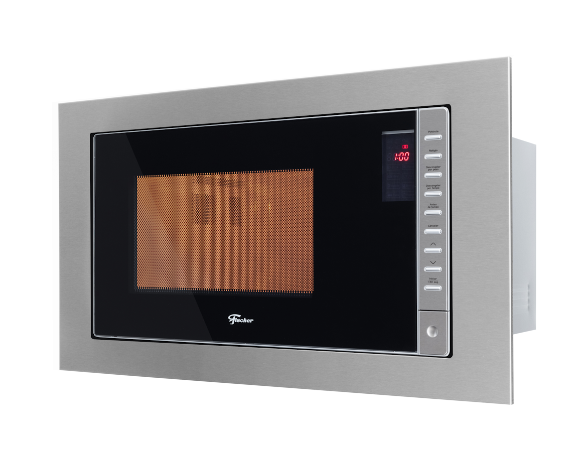 Kit Fischer de Embutir Forno Elétrico 48L Fit Line + Micro-ondas 25L Fit Line Inox 220V
