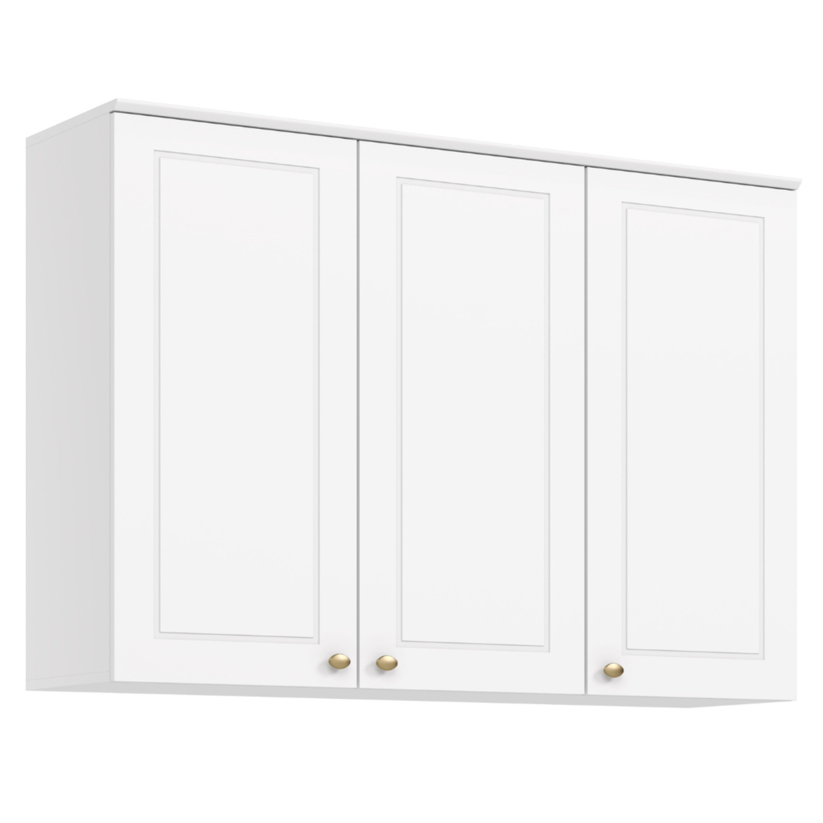 Armário Aéreo de Cozinha Americana Henn 100% MDF 3 Portas 120cm Branco HP
