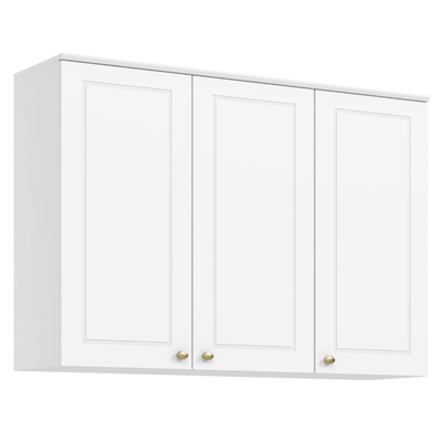 Armário Aéreo de Cozinha Americana Henn 100% MDF 3 Portas 120cm Branco HP