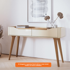 Aparador ARC 136cm Imcal 2 Gavetas Off White e Nature