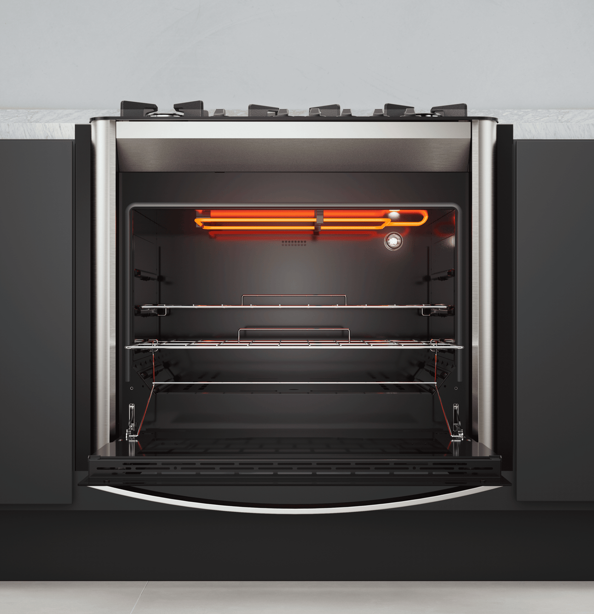 Fogão 5 Bocas Fischer de Embutir Gran Cheff Tripla Chama Mesa de Vidro com Dourador 28550-65541 Inox 220V