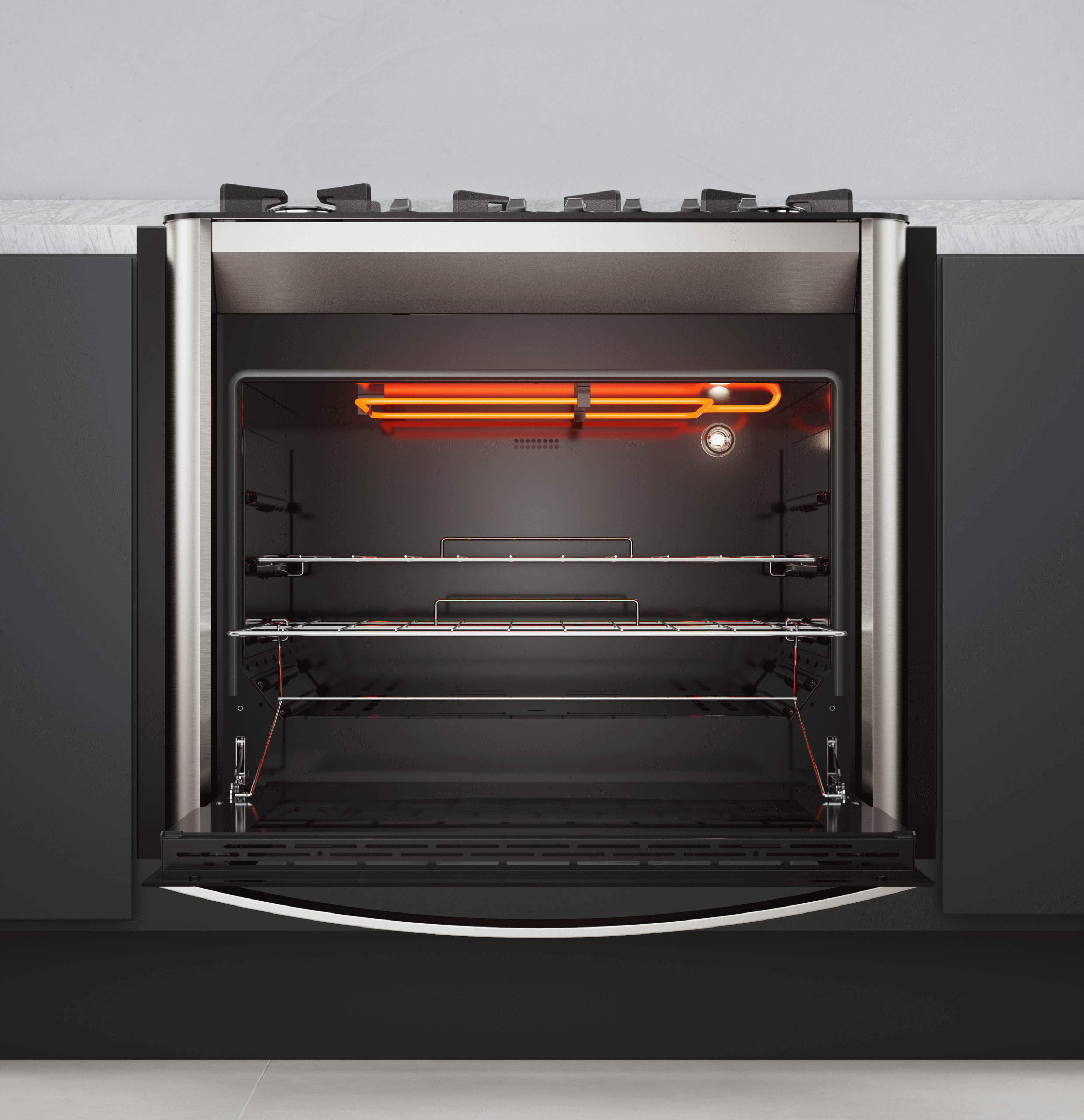 Fogão 5 Bocas Fischer de Embutir Gran Cheff Tripla Chama Mesa de Vidro com Dourador 28550-65541 Inox 220V