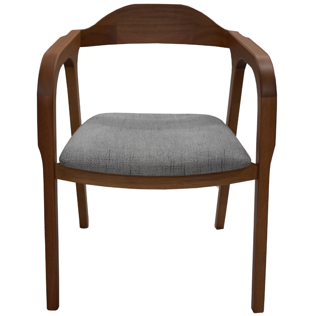 Poltrona Astom Seiva 60cm Champagne Linho Cinza