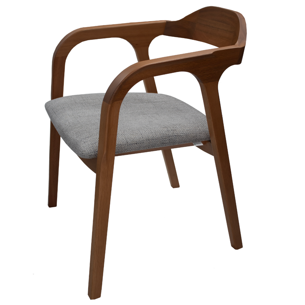Poltrona Astom Seiva 60cm Champagne Linho Cinza