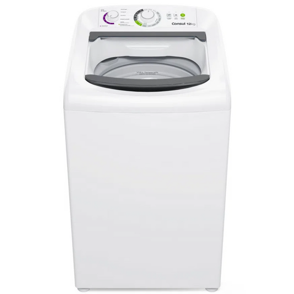 Lavadora de Roupas Consul 12Kg CWH12BB Dosagem Econômica e Ciclo Edredom Cesto Inox Branco 220V