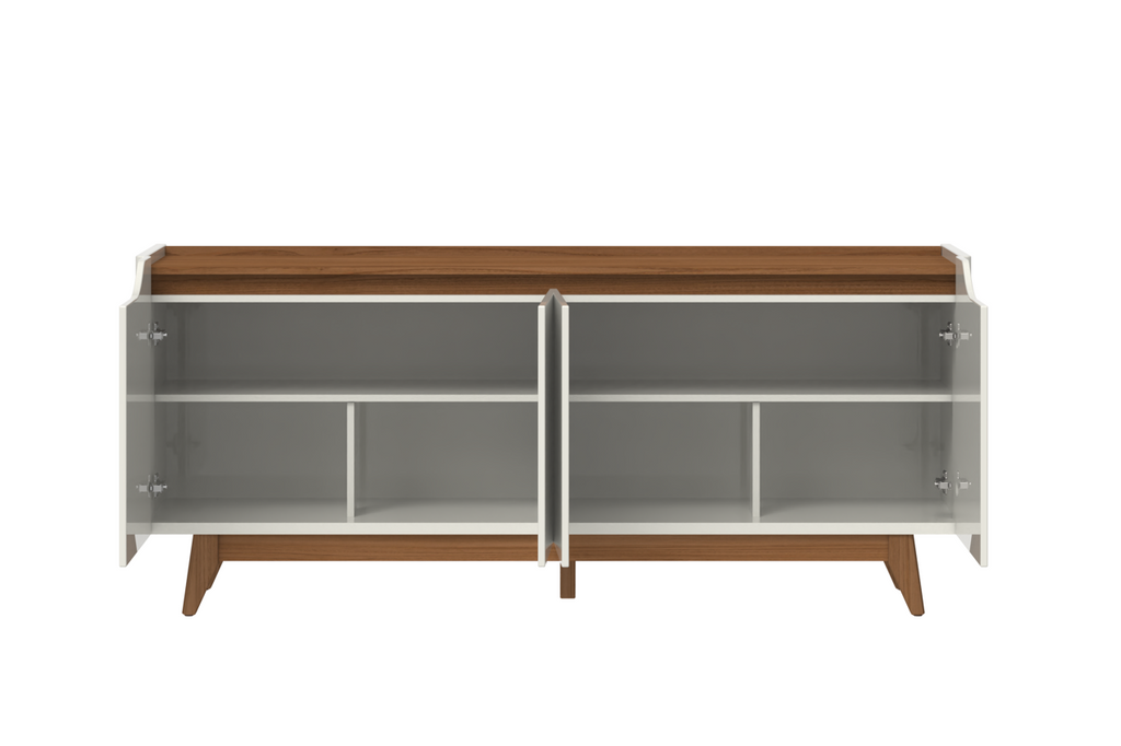 Balcão Buffet Pulse Província 180cm 4 Portas Off White e Canella