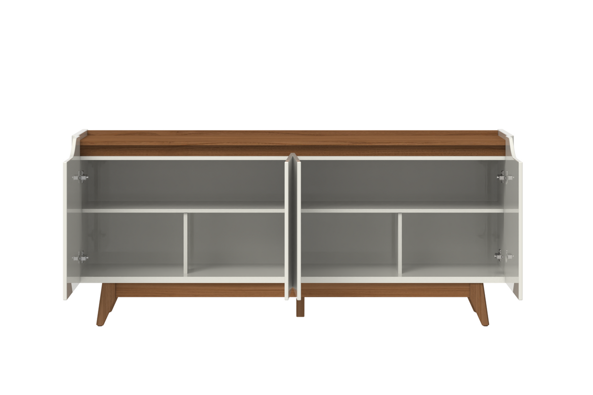 Balcão Buffet Pulse Província 180cm 4 Portas Off White e Canella