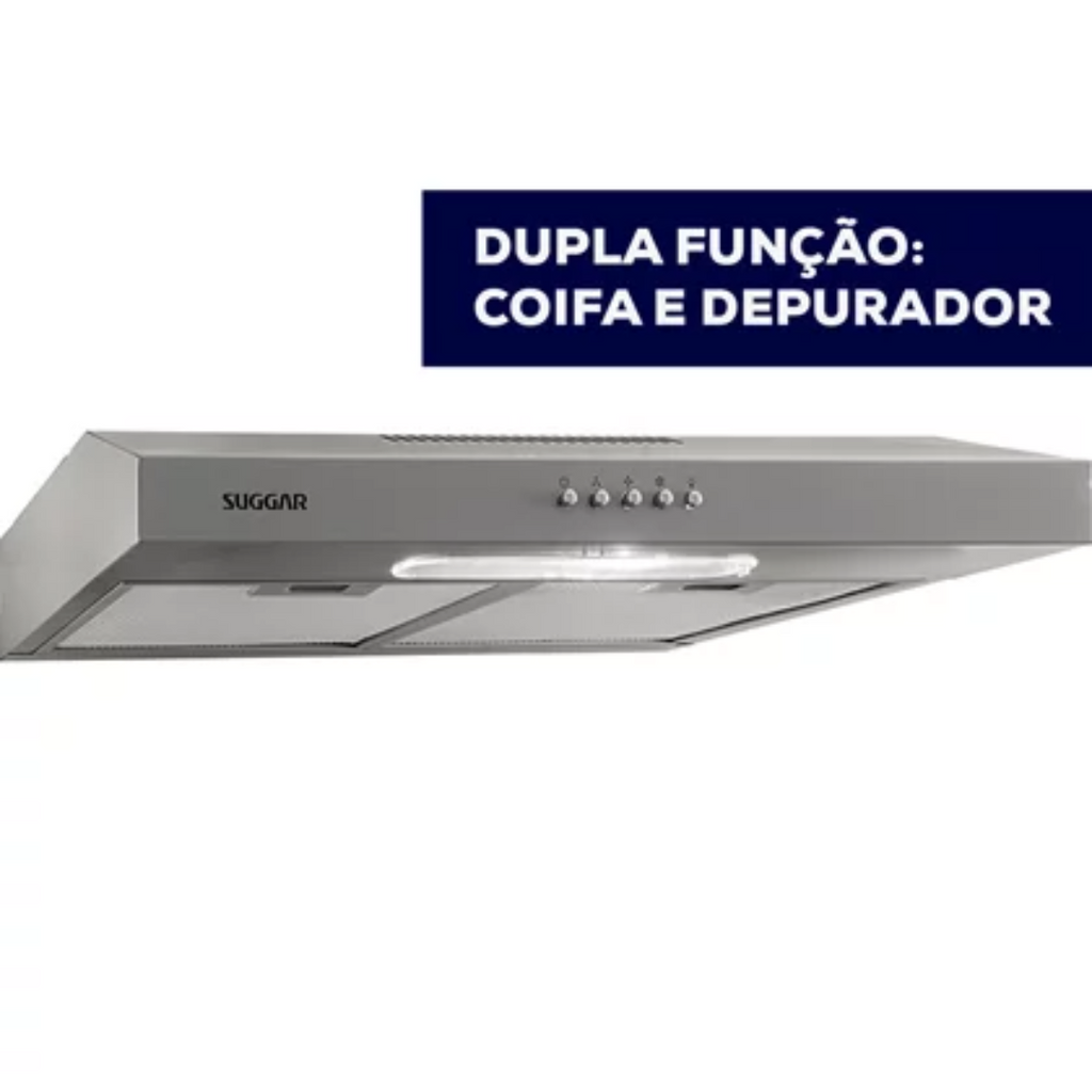 Depurador de Ar Slim 60cm 3 Velocidades Suggar DPS162PR Prata 220V