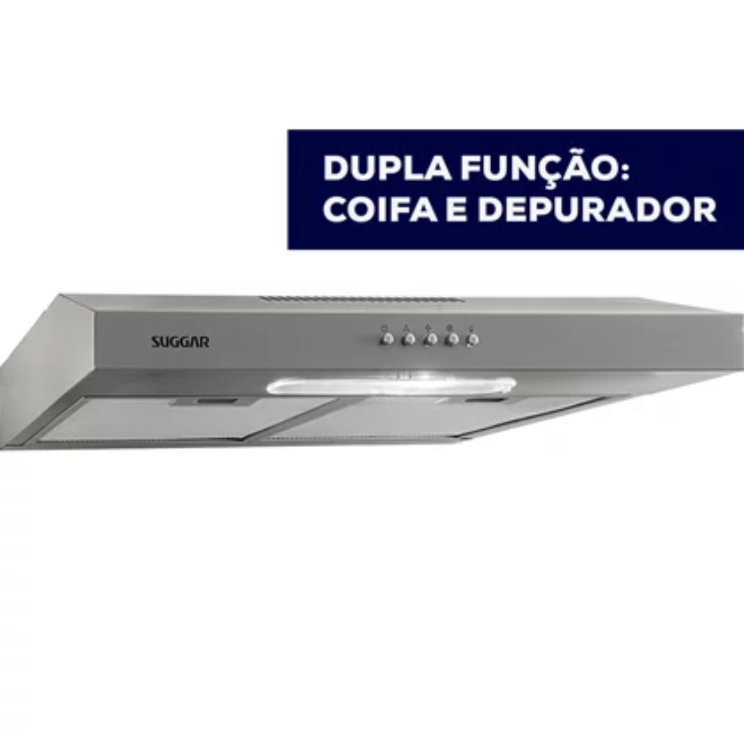 Depurador de Ar Slim 60cm 3 Velocidades Suggar DPS162PR Prata 220V