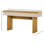 Aparador Süd 160cm Imcal 2 Gavetas Off White e Cinamomo