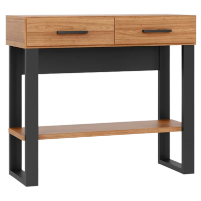 Aparador Industrial Dalla Costa 89cm 2 Gavetas F31 Freijó e Preto