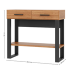 Aparador Industrial Dalla Costa 89cm 2 Gavetas F31 Freijó e Preto