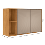 Armário Aéreo de Cozinha Plena Demóbile 100%MDF 120cm 2 Portas Cinamomo e Nude